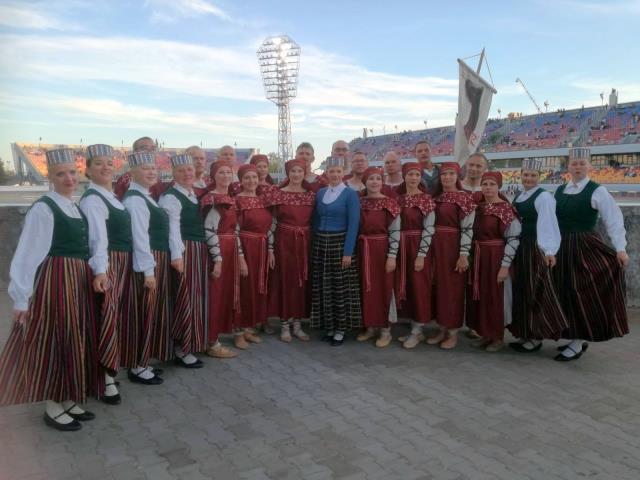 2018.gada kopbilde Skonto stadionā pēc svētku gājiena. 
